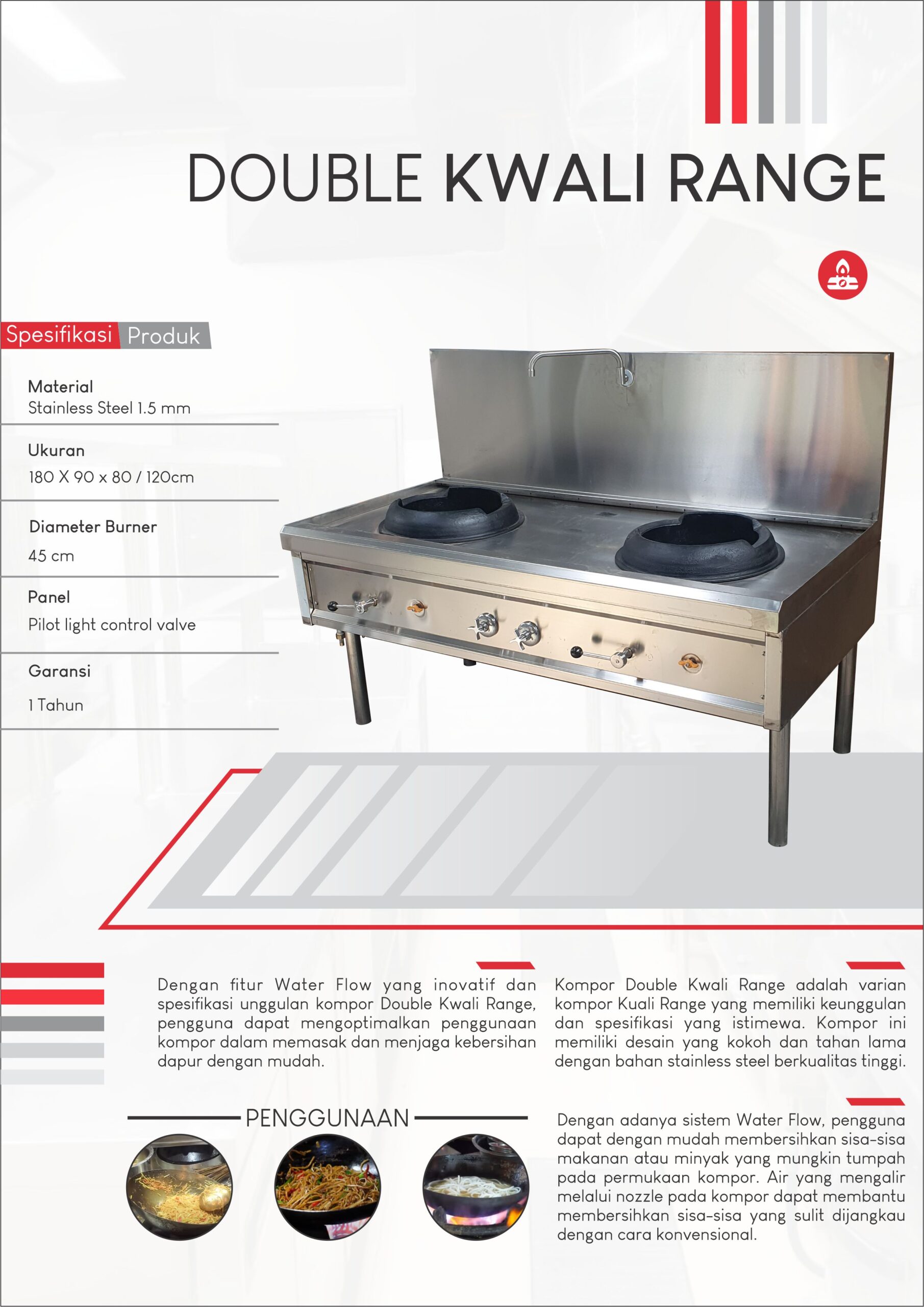 kompor kwali range 2 tungku
