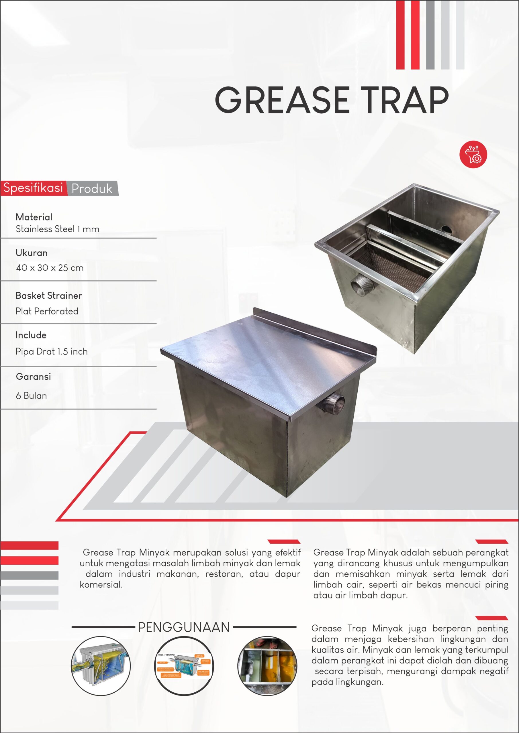 Simak Penawaran Terbaik Kami! Grease Trap Stainless Steel untuk