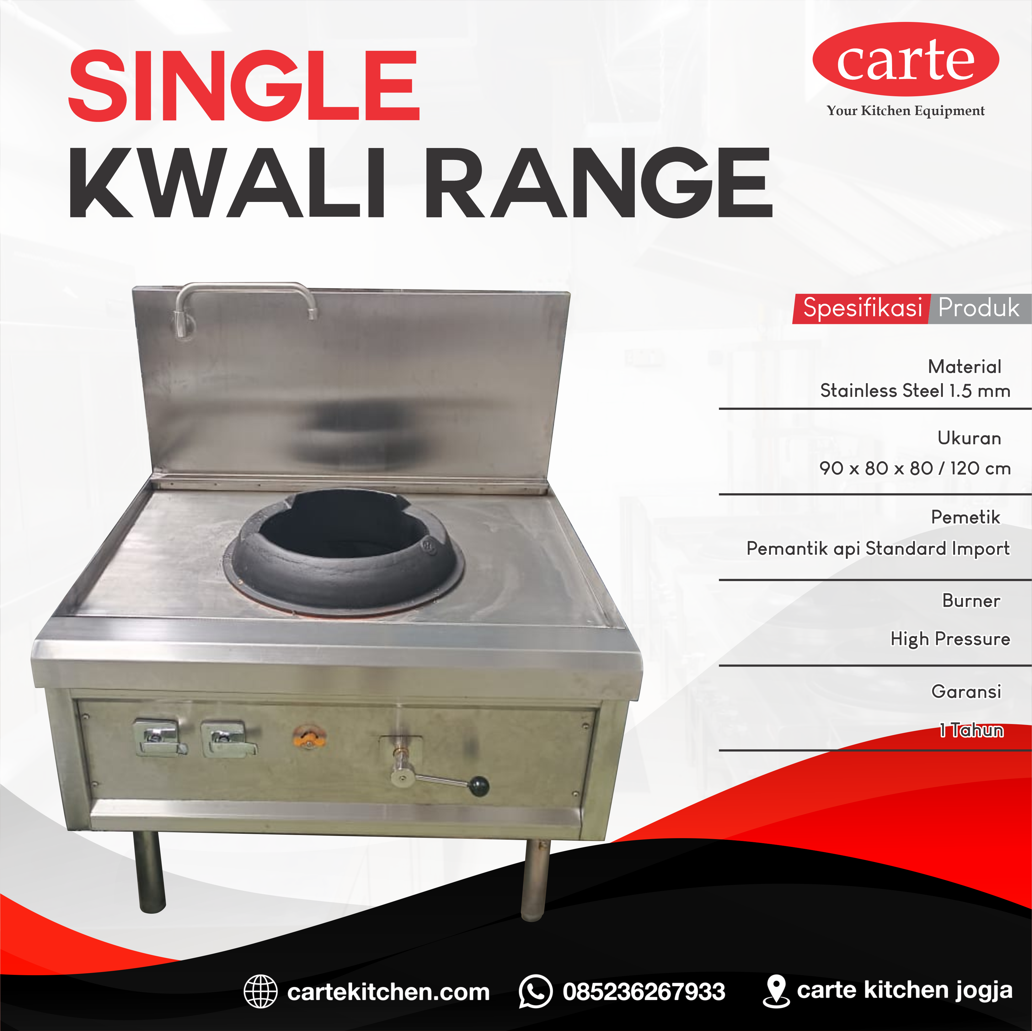 Dapur Restoran Berkualitas Tinggi dengan Kompor Single Kwali Range dari Carte Kitchen